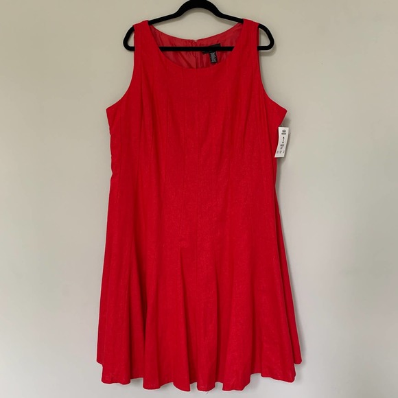 R&M Richards Dresses & Skirts - R&M Richards sleeveless midi dress linen blend fully lined back zip size 22W NWT